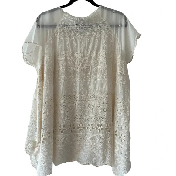 JOHNNY WAS Sutera Ivory/White Embroidered Top, Sz S - Picture 3 of 6